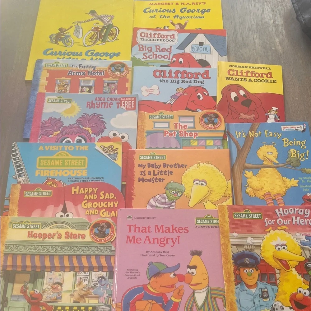 Children's Books set Clifford Curious George Sesame Street kids books new #10